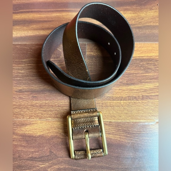 LIZ CLAIBORNE Brown Leather Belt Size Medium - Picture 1 of 7